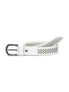 Ledergürtel mit Perforation Weiß Ledergürtel mit Perforation Weiß