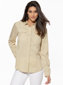 Lyocell-Jeansbluse Extraleicht Creme Detail 1
