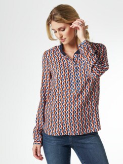 Strickkragen Shirtbluse Grafikdesign Kürbis Detail 1