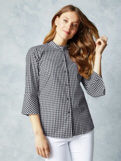 Vichykaro Bluse Volantärmel Vichykaro Bluse Volantärmel