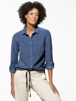 Extra-Feincord-Bluse Jeansblau Detail 1