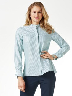 Extraglatt Pima Cotton Stehkragenbluse Extraglatt Pima Cotton Stehkragenbluse