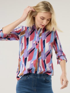 Extraglatt Polo Bluse Multicolor Detail 1