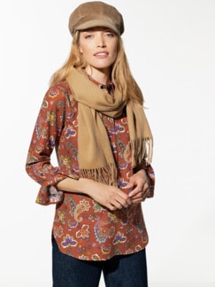 Leichtflanell Winter-Tunika Multicolor Paisley Zimt Detail 1