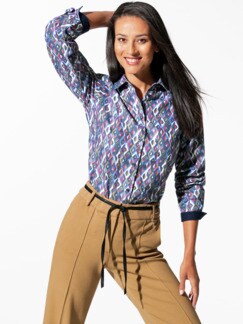 Thermolite Flanell Hemdbluse Marine/Jeansblau Detail 1