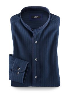 Denim-Stehkragenhemd Denim-Stehkragenhemd