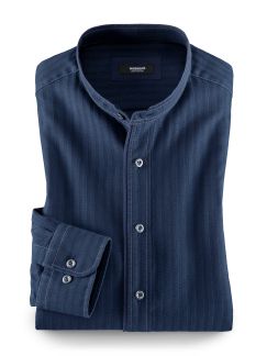 Denim-Stehkragenhemd Denim-Stehkragenhemd