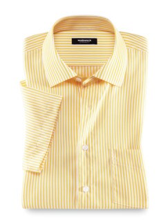 Extraglatt-Hemd Kent-Kragen Streifen Gelb Detail 1