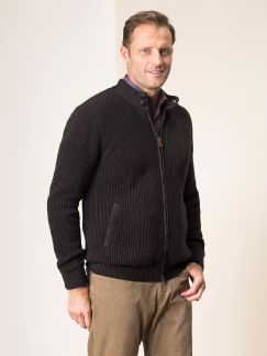 Strickfleece Jacke Schalkragen Strickfleece Jacke Schalkragen