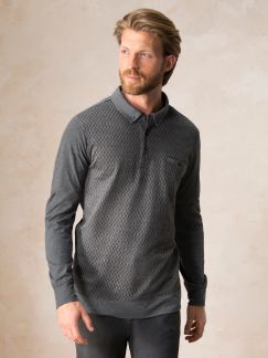 Langarm-Polo Herringbone Langarm-Polo Herringbone