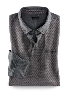 Langarm-Polo Herringbone Langarm-Polo Herringbone