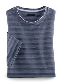 Extraglatt-Shirt Jacquard Streifen Extraglatt-Shirt Jacquard Streifen