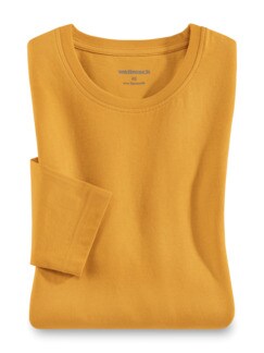 Langarm-Shirt Rundhalsausschnitt Safran Detail 1