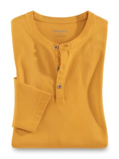 Henley-Shirt Safran Detail 1