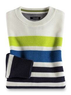 Streifen-Pullover Ottoman Mar./Lim./Royal Detail 1
