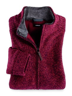 Zwei-Lagen-Strickjacke Rot Detail 1