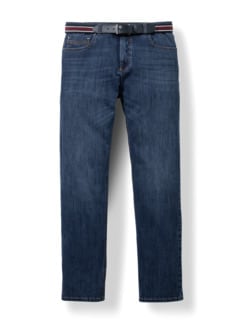 Gürtel-Jeans Regular Fit Dark Blue Detail 1