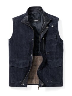 Ziegenvelours-Taschenweste Marine Detail 1