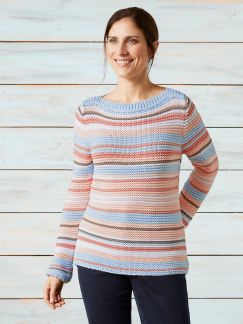 Strukturpullover Pastellstreifen Strukturpullover Pastellstreifen
