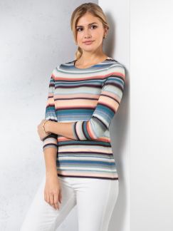 Viskoseshirt Aquarellstreifen Viskoseshirt Aquarellstreifen