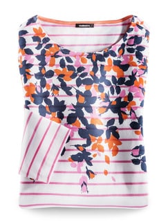 Streifenshirt Blumendruck Streifenshirt Blumendruck