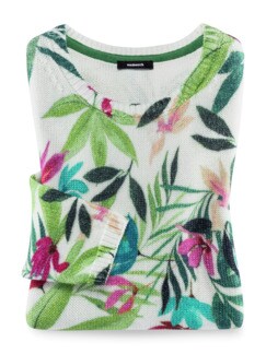 Baumwoll-Pullover Dschungelprint Baumwoll-Pullover Dschungelprint