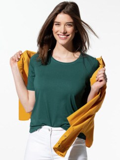 Viskose-Shirt Smaragdgrün Detail 1