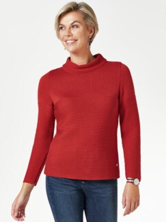 Kaminkragen-Pullover Querrippe Kaminkragen-Pullover Querrippe