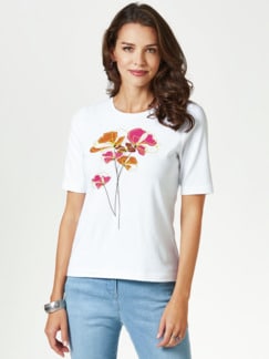 T-Shirt Frühlingsblume Mandarine/Fuchsia Detail 1