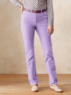 Extraglatt Baumwollhose Flieder Detail 1