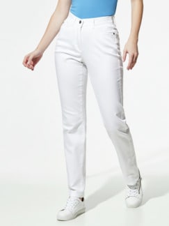 Yoga-Jeans Ultrastretch Feminine F. Weiß Detail 1
