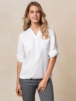 Blousonbluse Polo-Optik Blousonbluse Polo-Optik
