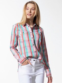 Lyocell Hemdbluse Flamingo Kariert Detail 1