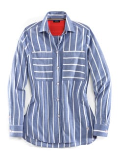 Stretchflanell Hemdbluse-Bluse Stretchflanell Hemdbluse-Bluse