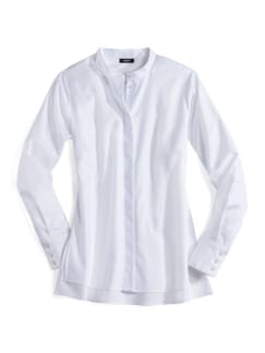 Extraglatt Pima-Cotton Stehkragenbluse Extraglatt Pima-Cotton Stehkragenbluse