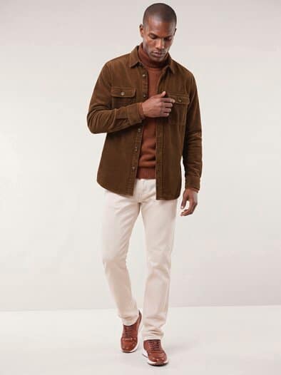 Overshirt aus Breitcord Braun