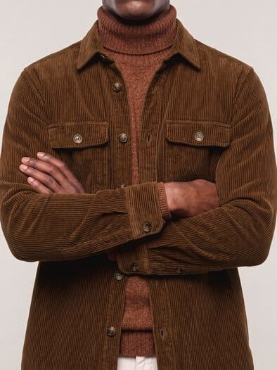 Overshirt aus Breitcord Braun