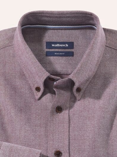 Flanell-Hemd aus Baumwolle Bordeaux