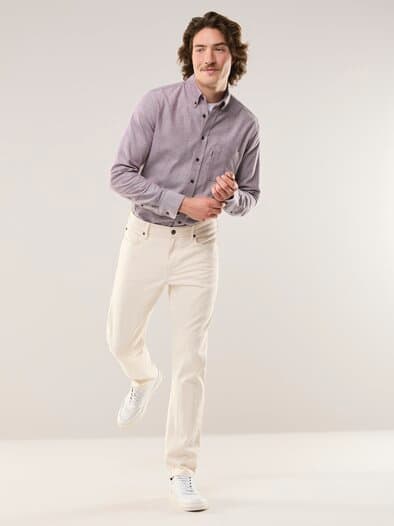 Flanell-Hemd aus Baumwolle Bordeaux