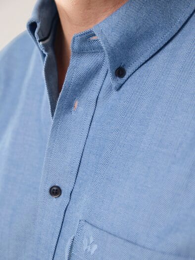 Flanell-Hemd aus Baumwolle Rauchblau