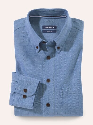Flanell-Hemd aus Baumwolle Rauchblau