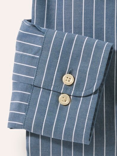 Hemd aus Royal-Oxford Streifen Rauchblau