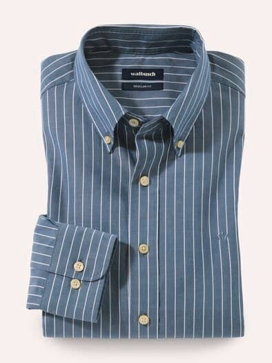 Hemd aus Royal-Oxford Streifen Rauchblau
