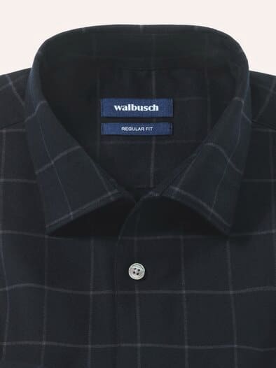 Soft-Flanell Hemd Karo Schwarz