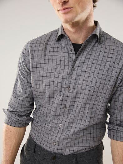 Soft-Flanell Hemd Minikaro Grau