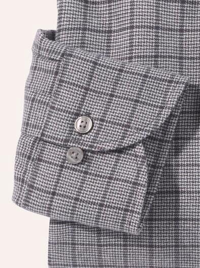 Soft-Flanell Hemd Minikaro Grau