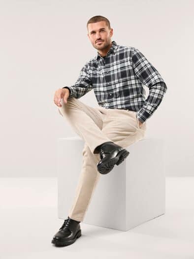 Soft-Flanell Hemd Karo Grau