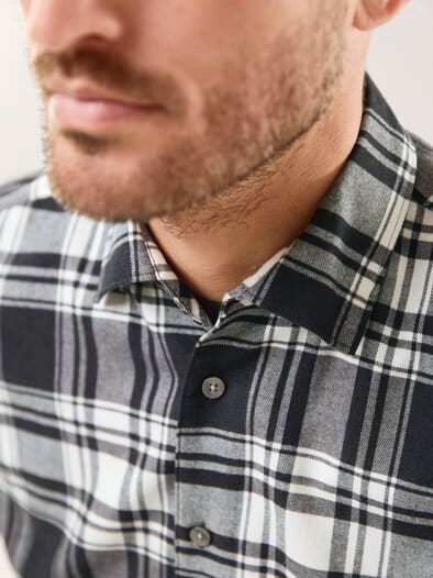 Soft-Flanell Hemd Karo Grau