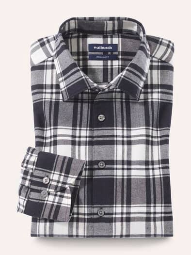 Soft-Flanell Hemd Karo Grau