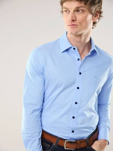 Performance-Hemd Struktur Blau
